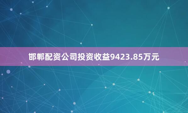 邯郸配资公司投资收益9423.85万元